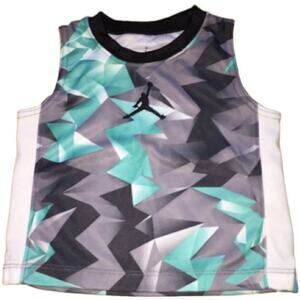 Nike Air Jordan Boy's 12M Dri-Fit Geometric Blue Gray White Black Tank Top